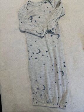 Gray Moon & Star Baby Sleep Gown - Cozy Nightwear